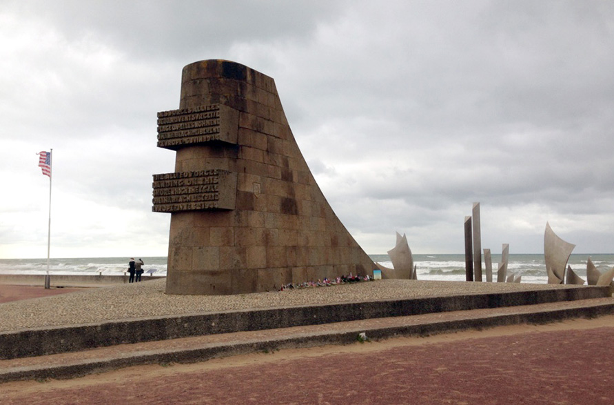 Tribute to the invading forces from the United States, Canada, France,
Poland, and Great Britain at the Normandy Beaches.